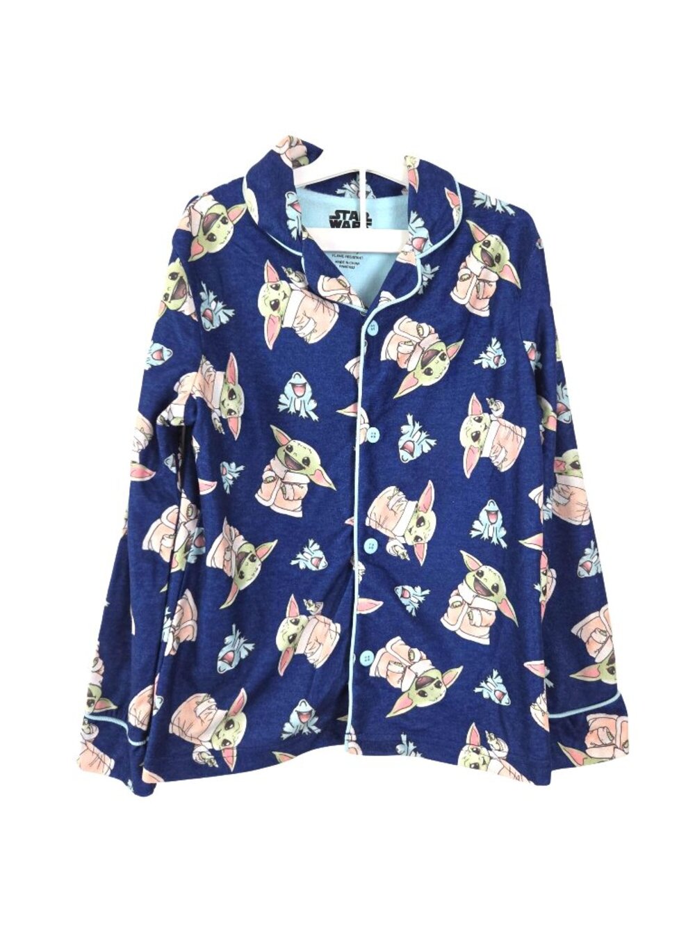 Star Wars Baby Yoda Kids S 6/7 Pajama Top & Pants Navy-Blue Long Sleeve Comfort